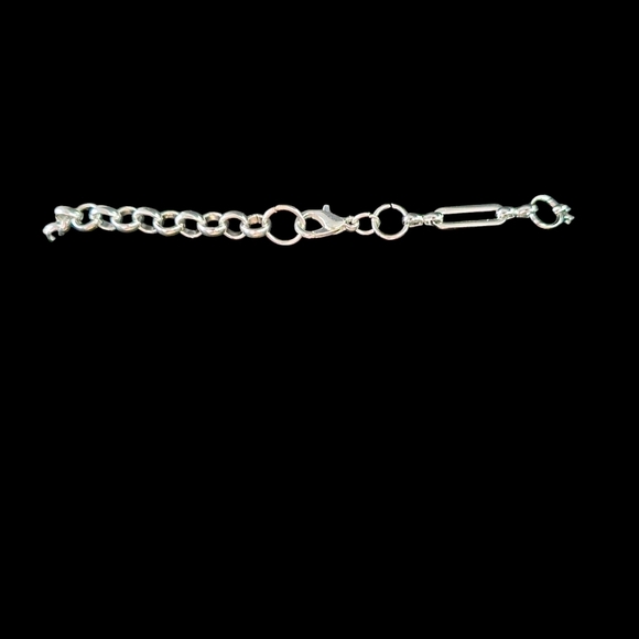 24 inch Stainless Steel Mixed Chain Necklace with Brass Safety Pin Charm Detail - Picture 3 of 4
